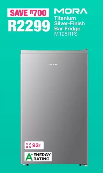 Titanium Silver-Finish Bar Fridge M125RTS