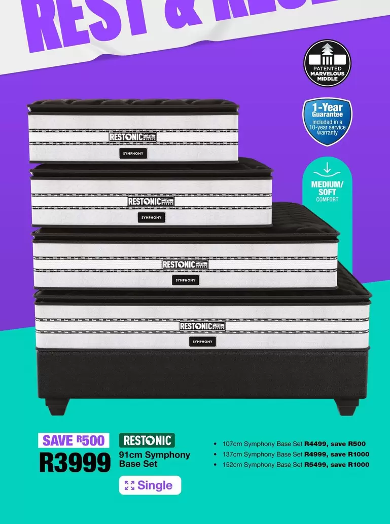 Restonic - 81cm Symphony Base Set