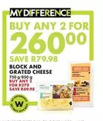 BLOCK AND GRATED CHEESE