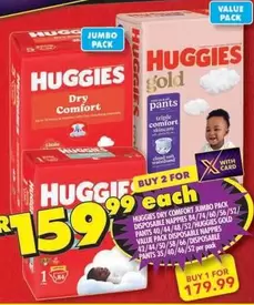 Huggies - Dry Comfort Jumbo Pack, Gold Value Pack Disposable Nappies, Disposable Pants