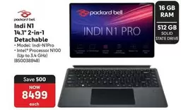 Packard Bell - Indi N1 14.1" 2-in-1 Detachable