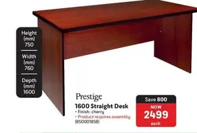 Prestige - 1600 Straight Desk