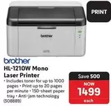 Brother - HL-1210W Mono Laser Printer