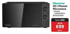 Hisense - 20 L Manual Microwave