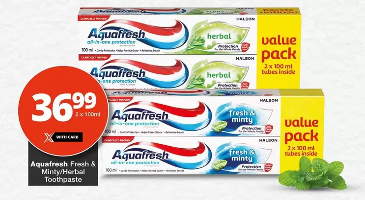 Aquafresh - Fresh & Minty/Herbal Toothpaste