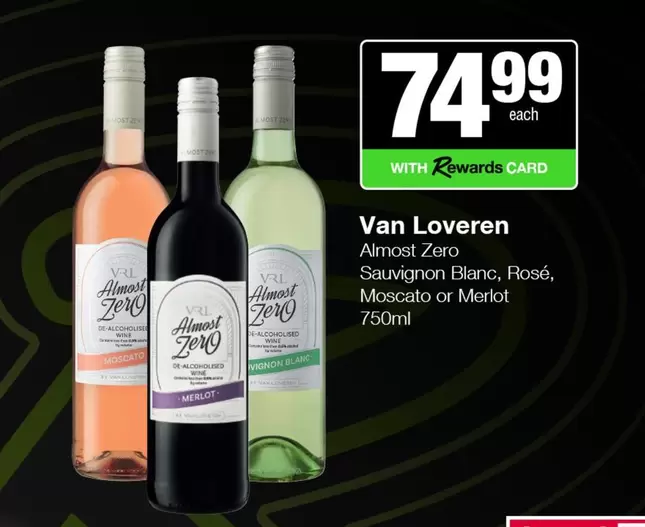 Van Loveren - Almost Zero Sauvignon Blanc, Rosé, Moscato or Merlot
