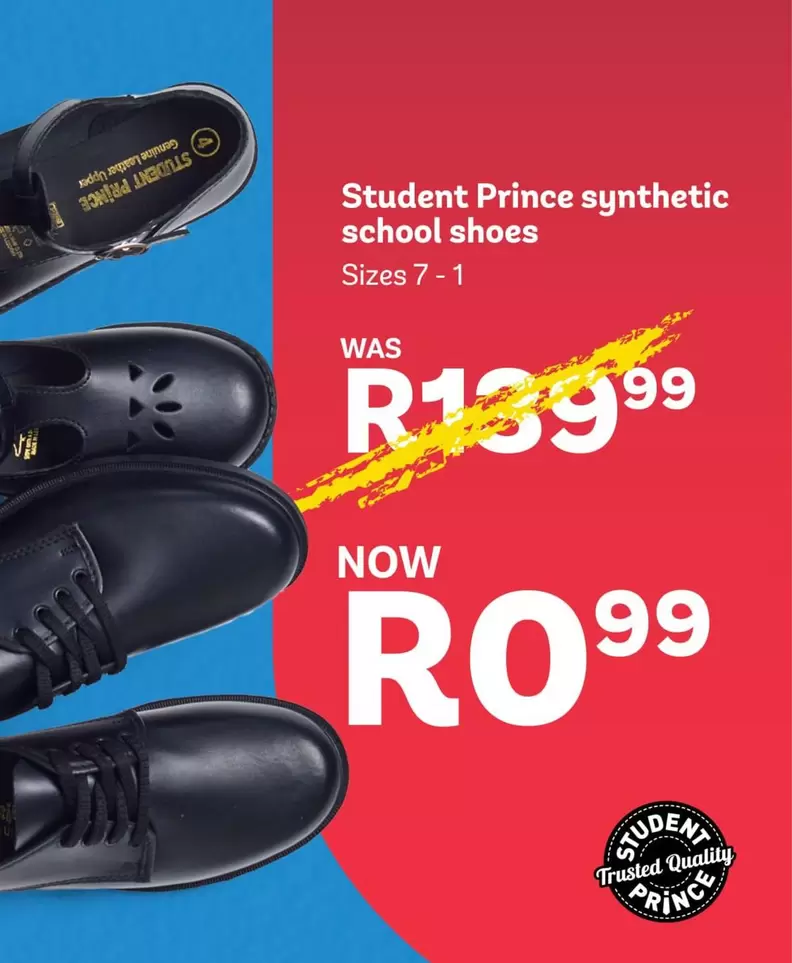 Student Prince - Synthetic School Shoes
