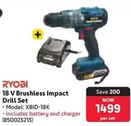 ryobi - 18 V Brushless Impact Drill Set