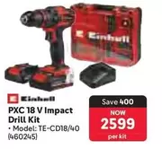 Einhell - PXC 18 V Impact Drill Kit