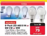 Eurolux - LED A60 9 W or 6W CW or WW