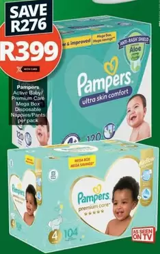 Pampers - Active Baby! Premium Care Mega Box Disposable Nappies/Pants