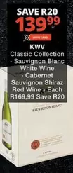KWV - Classic Collection Sauvignon Blanc White Wine Cabernet Sauvignon Shiraz Red Wine
