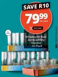 Whiskey/Hi Ball/ Zombie/Willy Glasses