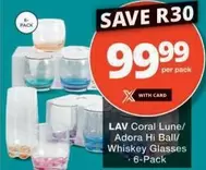 Coral -  Lune/ Adora Hi Ball/ Whiskey Glasses