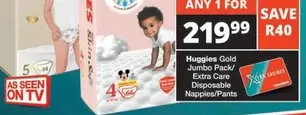 Huggies - Gold Jumbo Pack/ Extra Care Disposable Nappies/Pants