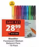 STAEDTLER - Fluorescent Medium Ballpoint Pens