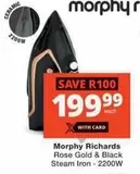 Rose Gold & Black Steam Iron