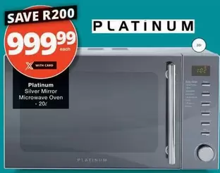 Platinum - Silver Mirror Microwave Oven