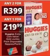 Huggies - Extra Care Value/ Gold Jumbo Pack Disposable Nappies/Pants