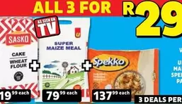 SASKO - Cake Wheat Flour, Super Maize Meal, Spekko