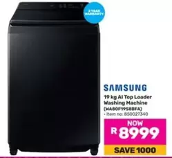 Samsung - 19 kg Al Top Loader Washing Machine (WA80F1958BFA)
