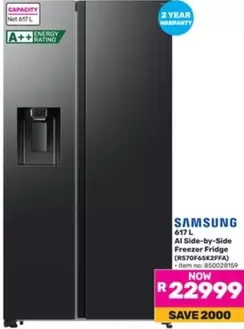 Samsung - Al Side-by-Side Freezer Fridge (R570F65K2FFA)