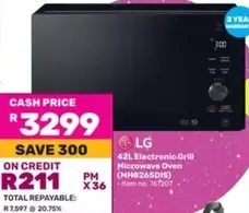 LG - 42L Electronic Grill Microwave Oven (MH6265DIS)