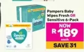 Pampers - Baby Wipes Fresh OR Sensitive 6-Pack