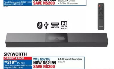 Skyworth - 2.1-Channel Soundbar S5300