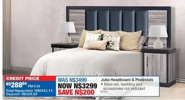 Total - Julia Headboard & Pedestals