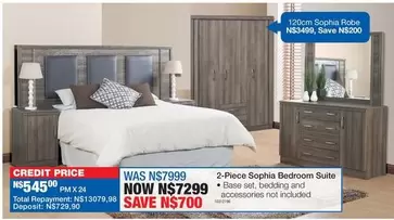 Total - 2-Piece Sophia Bedroom Suite
