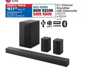 LG - 5.1-Channel Soundbar with Subwoofer S65TR