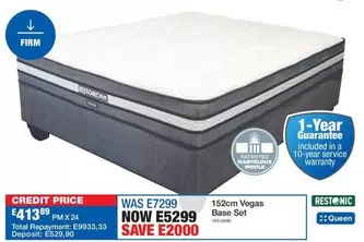 Restonic - 152cm Vegas Base Set