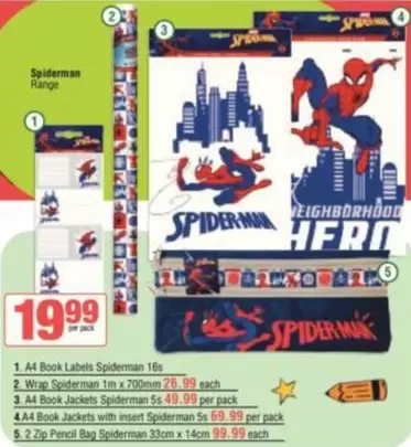 Spiderman - A4 Book Labels