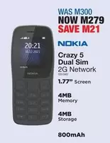 Nokia - Crazy 5 Dual Sim 2G Network