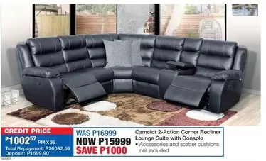 Total - Camelot 2-Action Comer Recliner Lounge Suite with Console