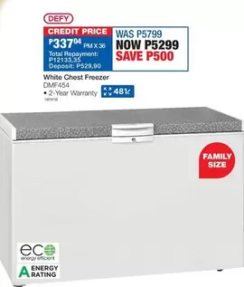 Defy - White Chest Freezer DMF454