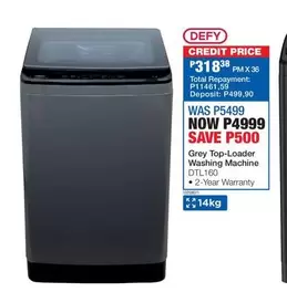 Defy - Top-Loader Washing Machine DTL160