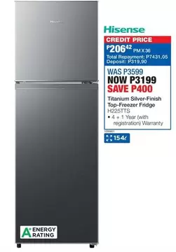 Hisense - Top-Freezer Fridge H225TTS