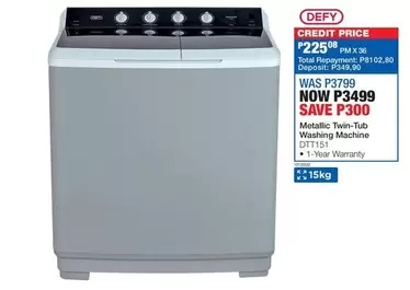 Defy - Twin-Tub Washing Machine DTT151