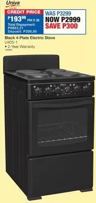 Univa - 4-Plate Electric Stove