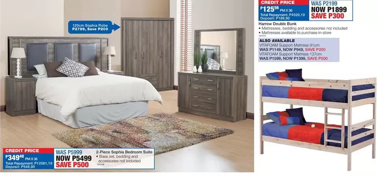 Total - 2-Piece Sophia Bedroom Suite
