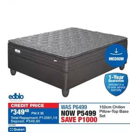 Edblo - 152cm Chillon Pillow-Top Base Set