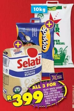 Spekko - White Sugar, Long Grain Parboiled Rice, Maize Meal
