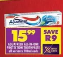 Aquafresh - ALL-IN-ONE PROTECTION TOOTHPASTE