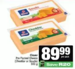 Clover - Pre Packed Cheese (Cheddar or Gouda)