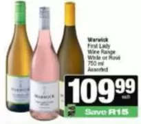 Warwick - First Lady Wine Range White or Rosé