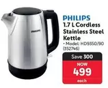 Philips - 1.7 L Cordless Stainless Steel Kettle