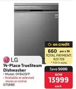 LG - 14-Place TrueSteam Dishwasher