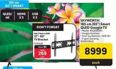 Skyworth - 165 cm (65") Smart QLED Google TV